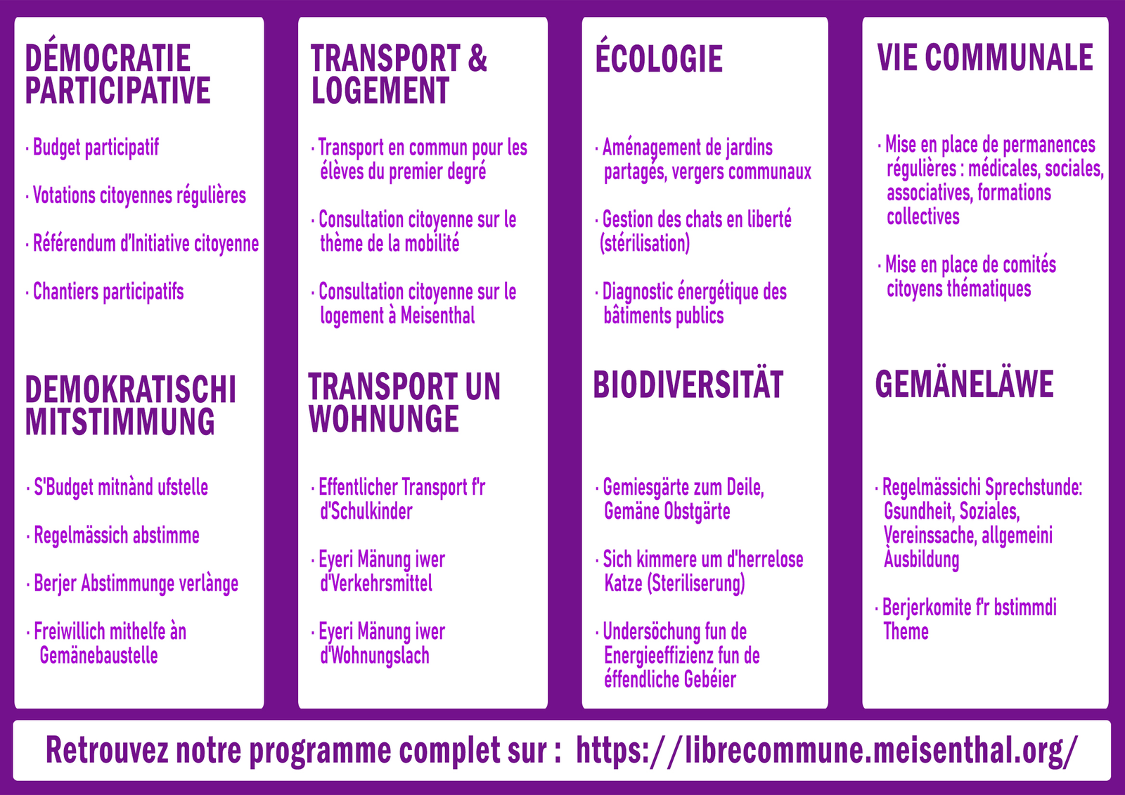Le verso d'un tract qui nous donne le trac