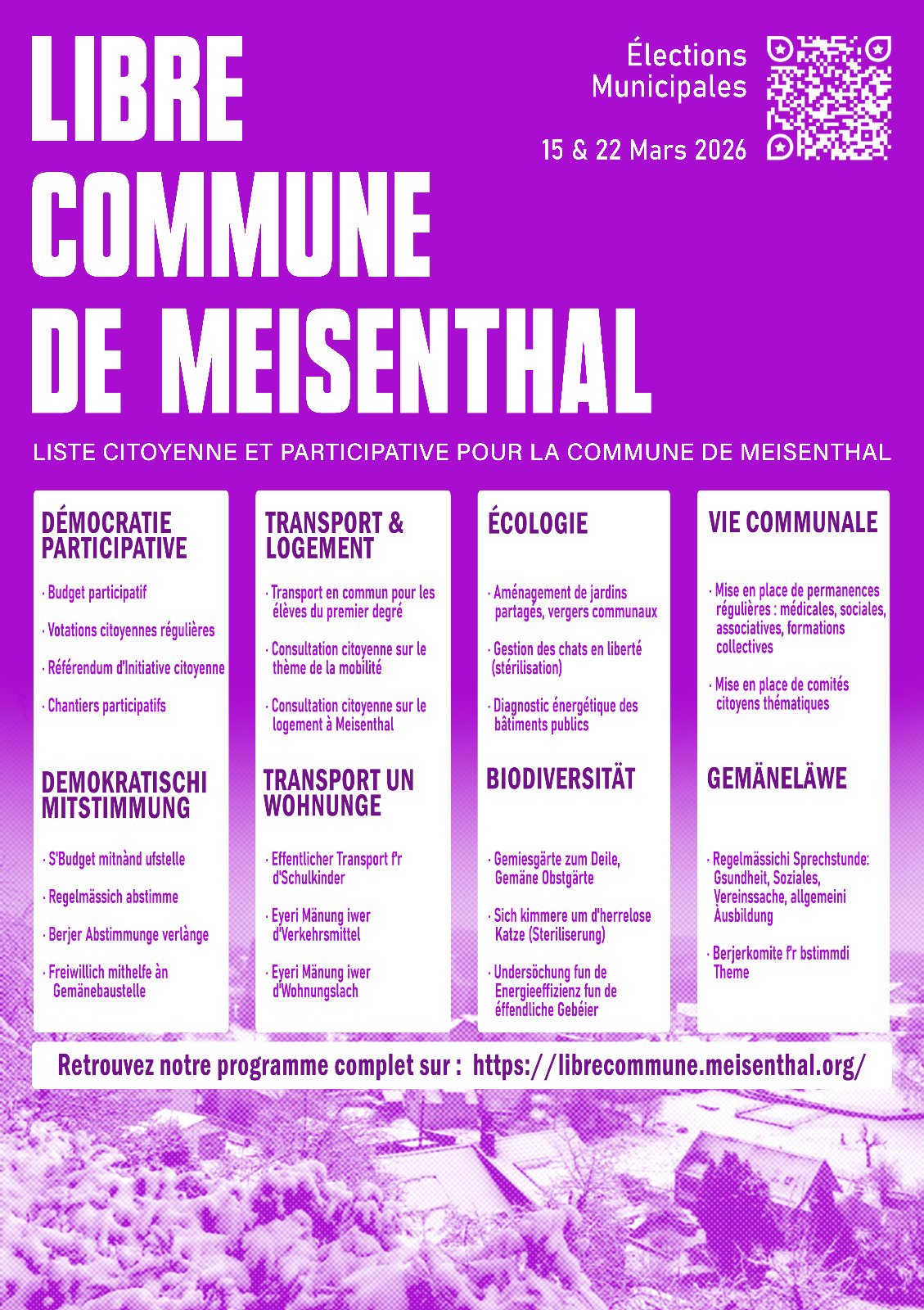 L'affiche de notre liste présente une partie de notre programme, tel qu'on le voit sur notre tract. Elle devrait s'afficher au lieu de ce texte.